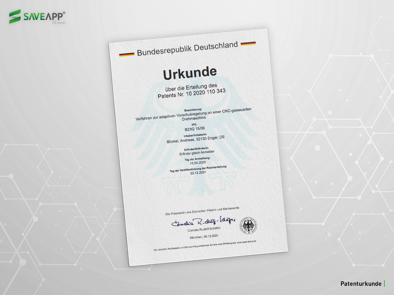 Patenturkunde download